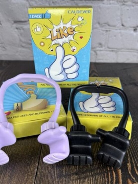 LIKE Other - 3x Like Color Phone Holders Adjustable Thumbs Up - Purple Black - Whimsical